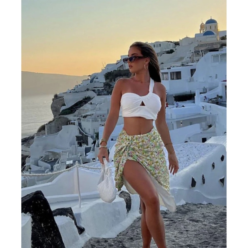 Áo Croptop Sát Nách Hở Lưng Màu Trơn Thời Trang Đường Phố Gợi Cảm Cho Nữ