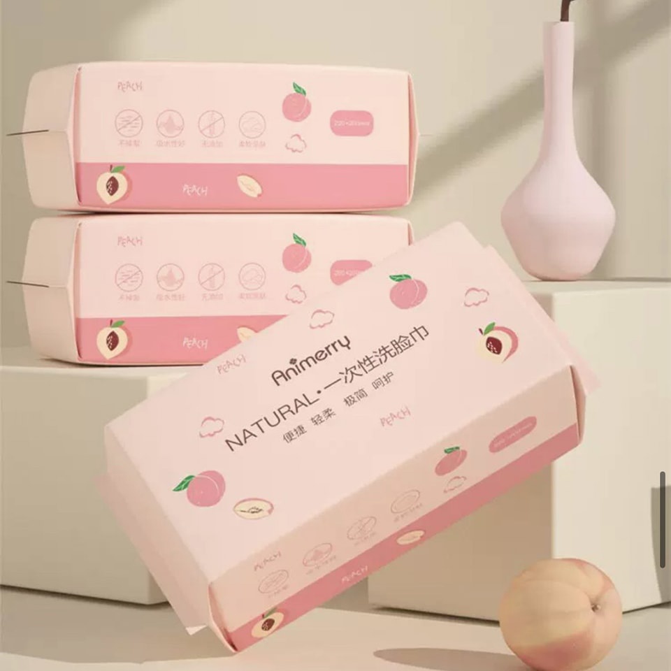 Bông khô lau mặt Animerry Olibear cuộn 40 khăn siêu mềm, thấm hút tốt