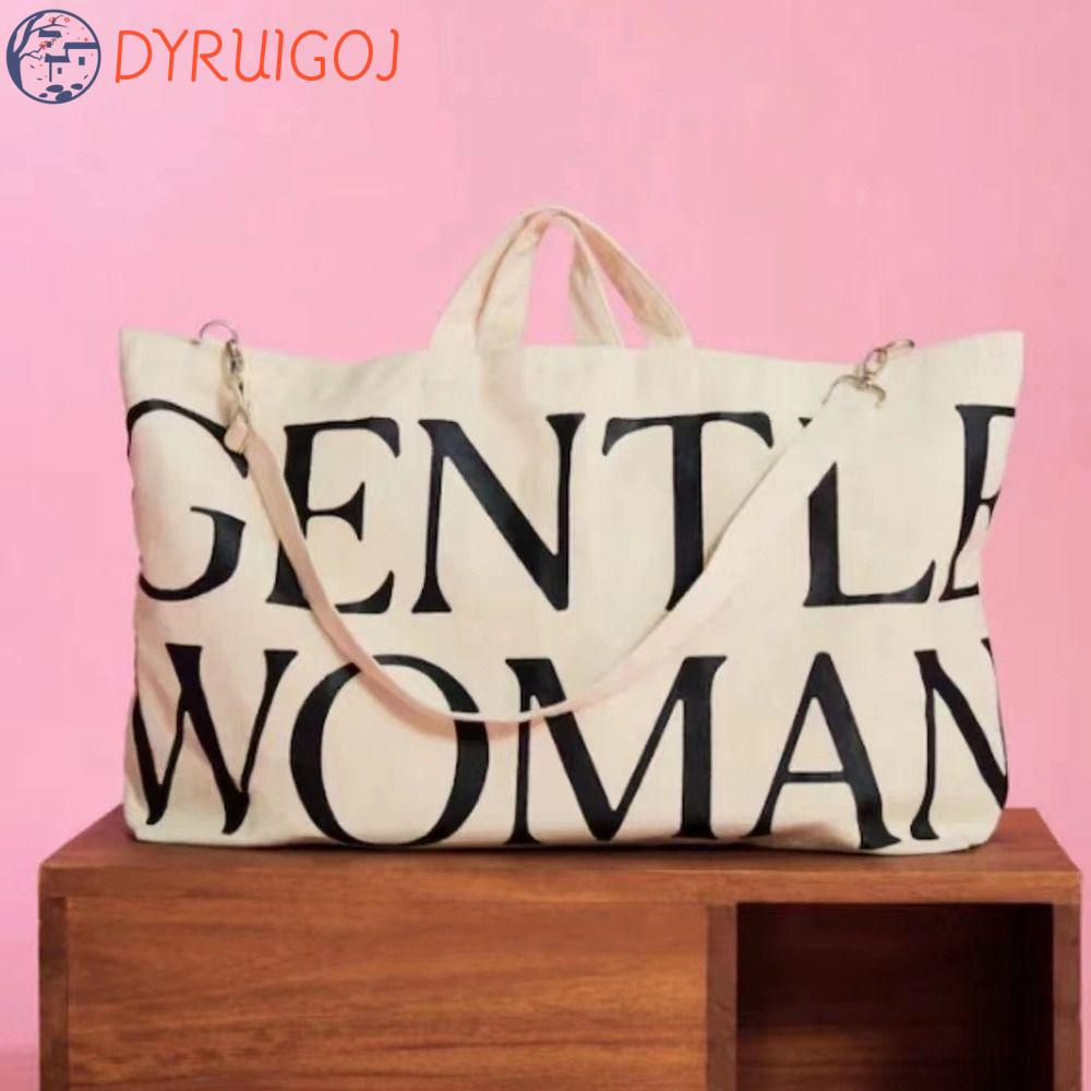 Túi Xách Canvas Cỡ Lớn In Chữ Phong Cách Hàn Quốc Cho Nữ