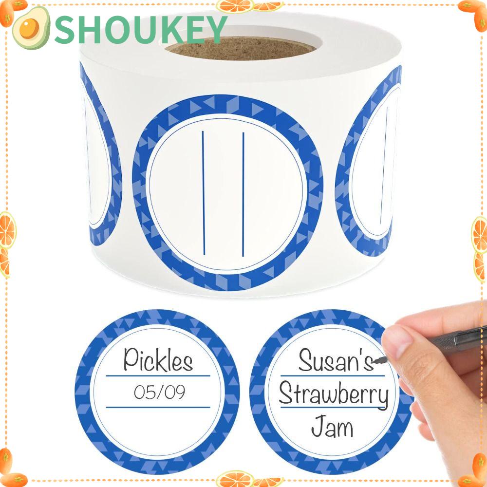 Nhãn Dán Tự Dính Hình Tròn Màu Xanh Dương Có Thể Tháo Rời Cho Trường Học SHOUKEY