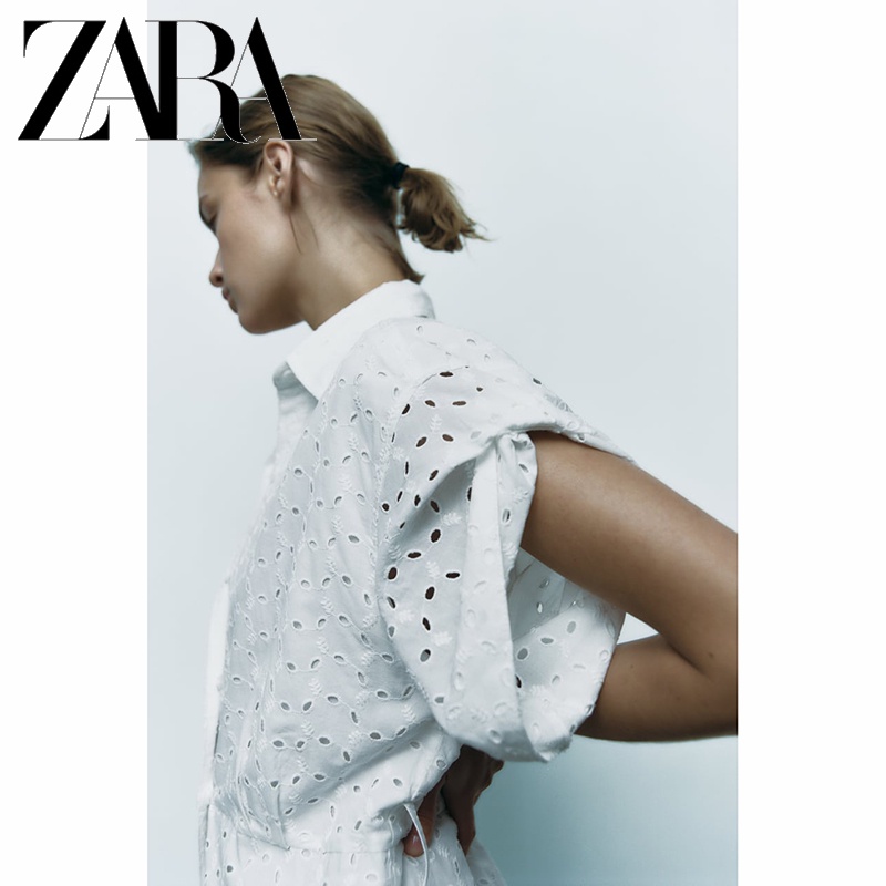 Zara Đầm midi Thêu Họa Tiết Thời Trang Cho Nữ