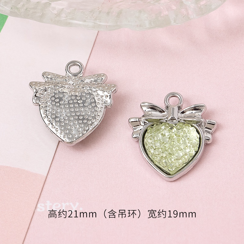 1 Mặt Vòng cổ Hình Nơ Trái Tim Bằng Hợp Kim DIY