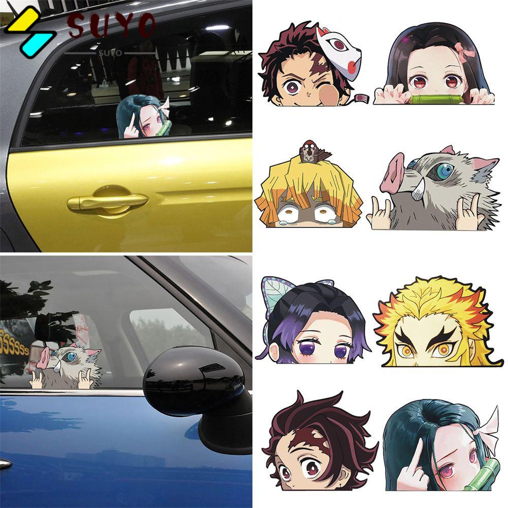 Miếng Dán Trang Trí Kính Chắn Gió Xe Hơi Chống Thấm Nước Hình Demon Slayer Độc Đáo