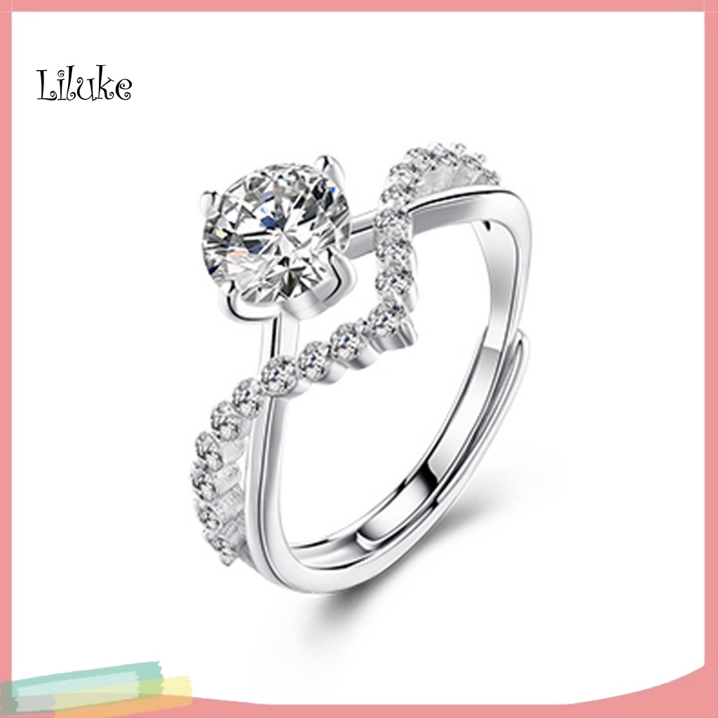 Nhẫn Cặp Đính Đá Kiểu Dáng Thời Trang Sang Trọng Cho Nữ