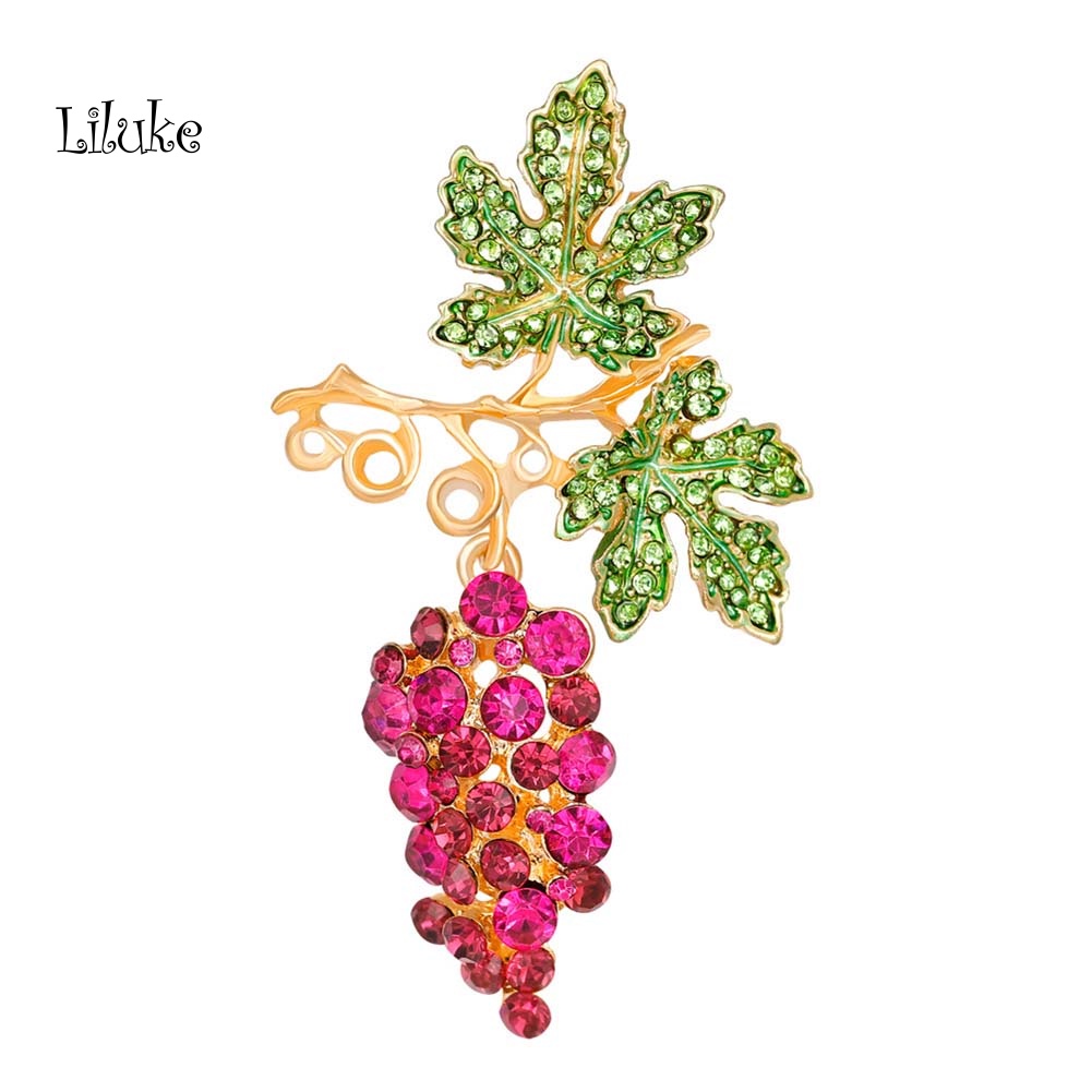 Ghim Cài Áo Hình Chùm Nho Đính Đá Nhân Tạo Thời Trang Cho Nữ