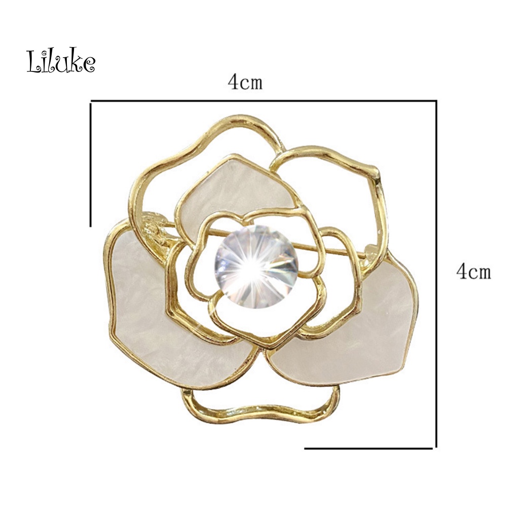 Ghim Cài Áo Hình Hoa Trà Đính Đá Thời Trang Cho Nữ
