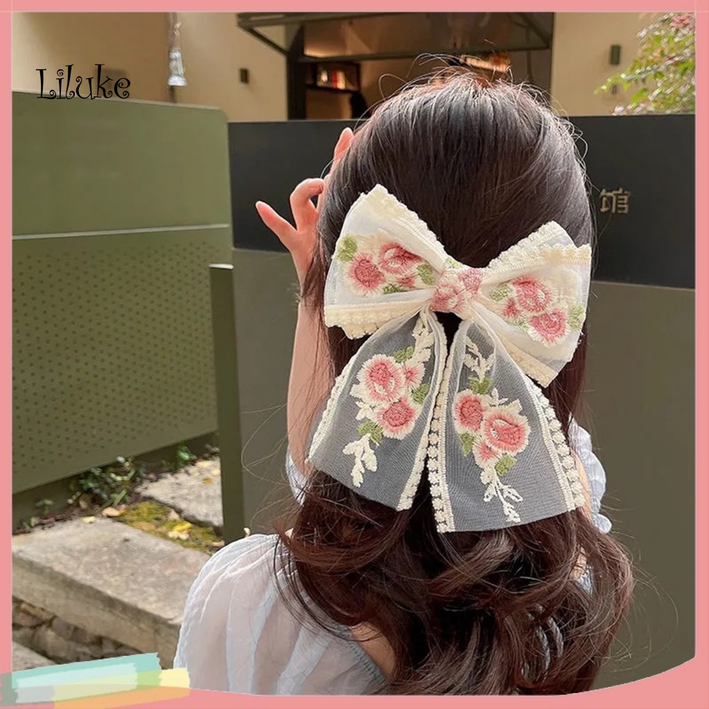 Kẹp Tóc Nữ Phối Nơ Ren Thời Trang