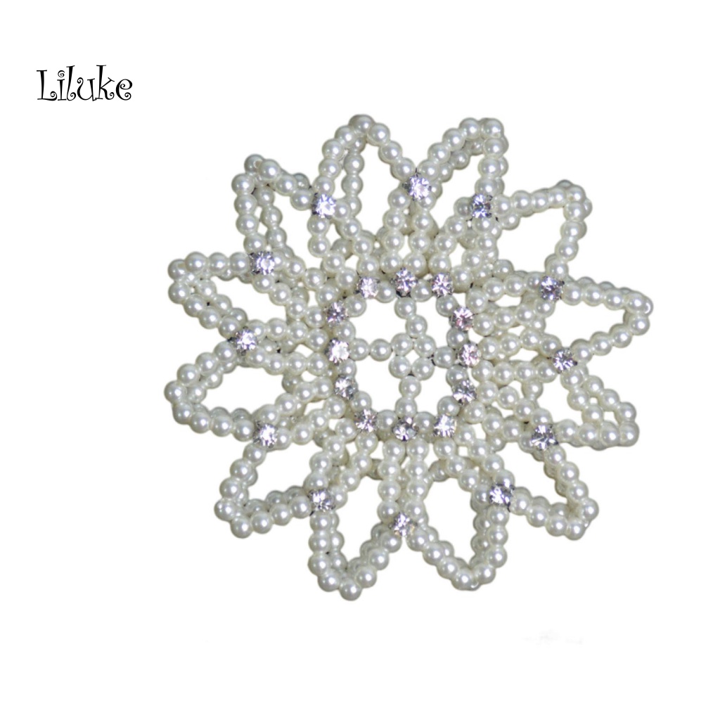 Dây Buộc Tóc Dạng Lưới Đính Ngọc Trai Xinh Xắn Cho Nữ