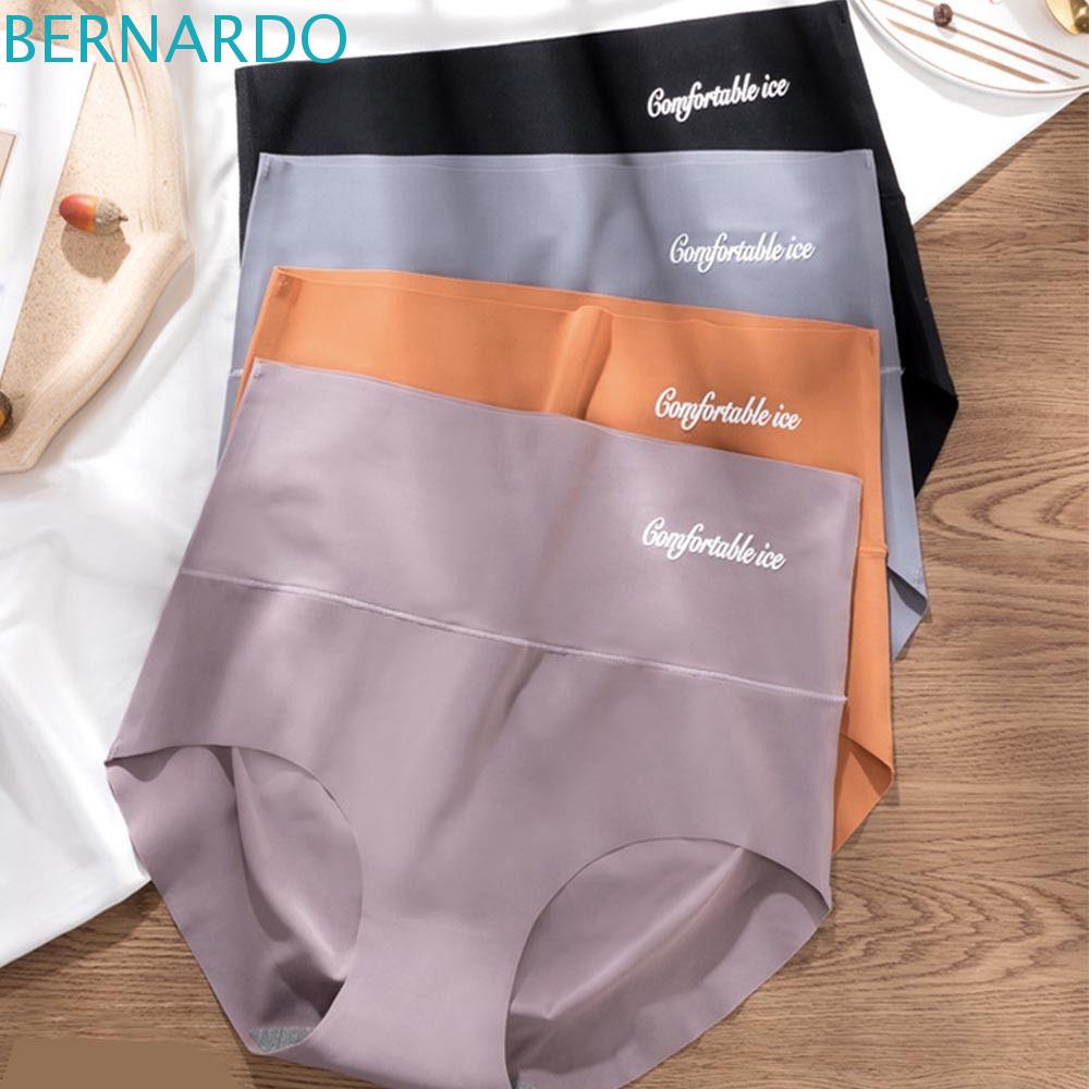 Quần Lót Vải Lụa Lạnh Cạp Cao Nâng Mông Không Để Lại Dấu Vết Thoải Mái In Chữ Cho Nữ BERNARDO