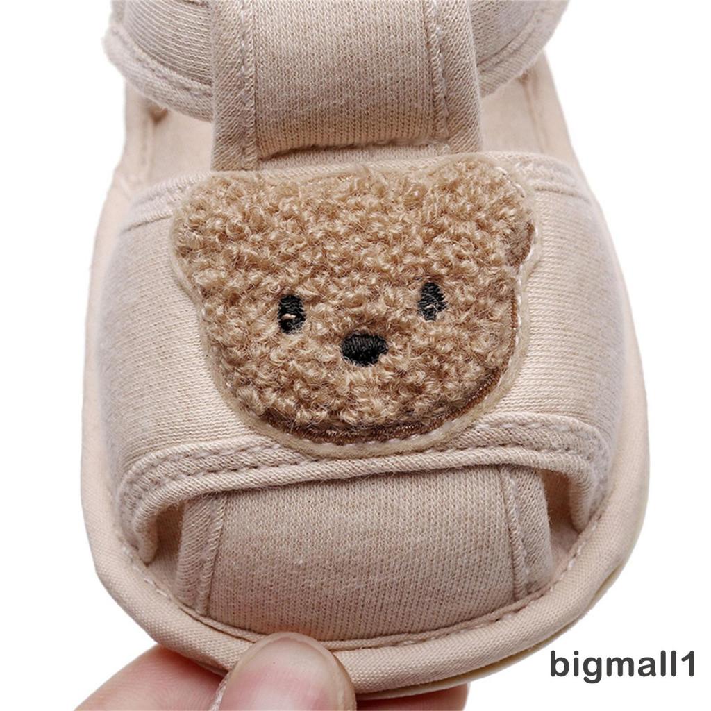 Bigmall-giày Tập Đi Đế Mềm Chống Trượt Thêu Hình Gấu / Thỏ Cho Bé Trai Bé Gái Sơ Sinh