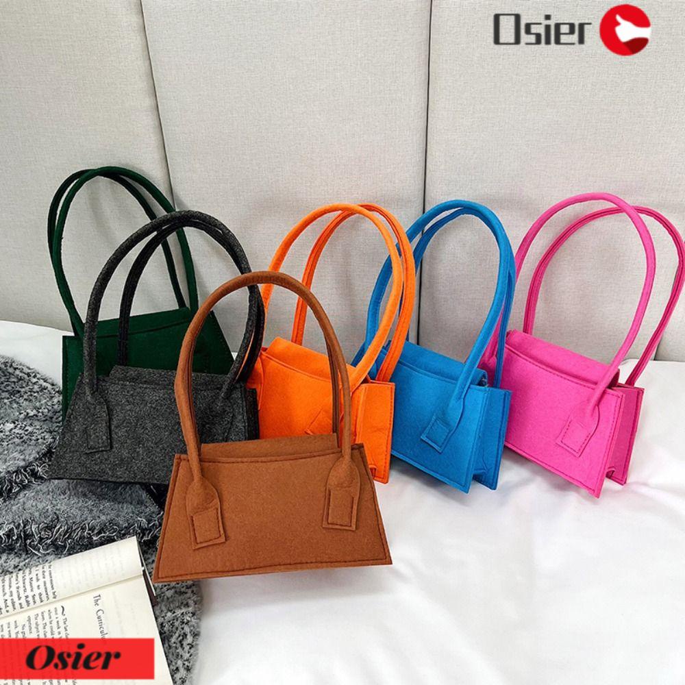 OSIER1 Túi Xách Đeo Dưới Cánh Tay Hình Vuông Bằng Vải Nỉ Cổ Điển Cho Nữ