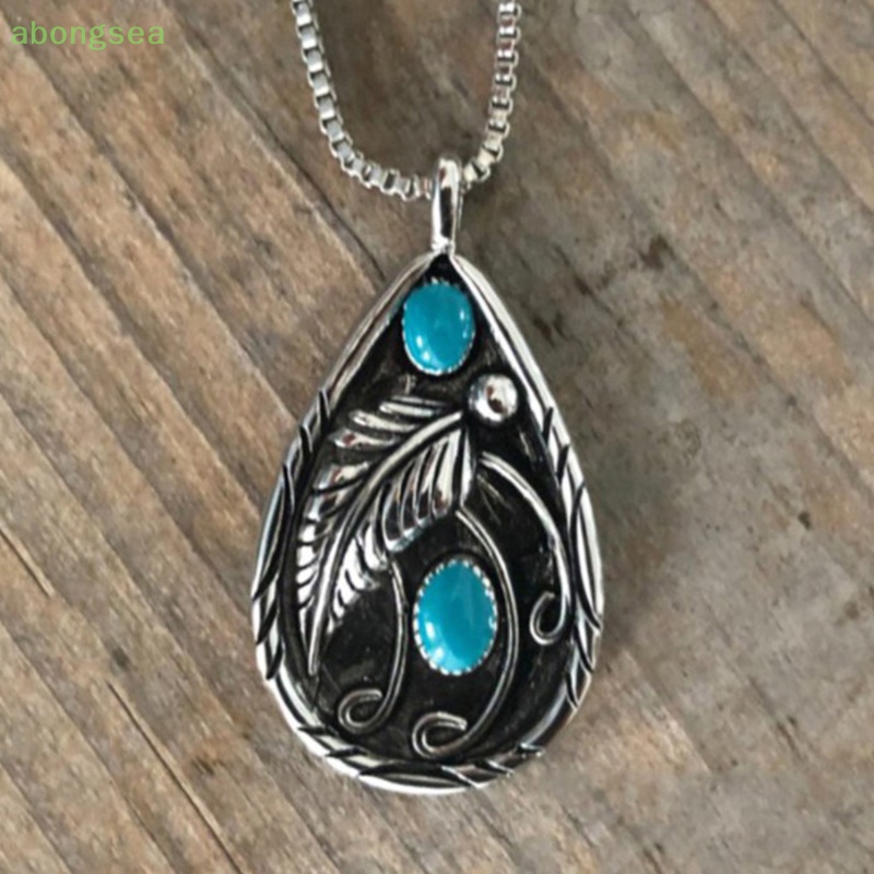 Vòng cổ Bohemia Mặt Đá Xanh Lá Hình Giọt Nước Nhiều Màu Sắc