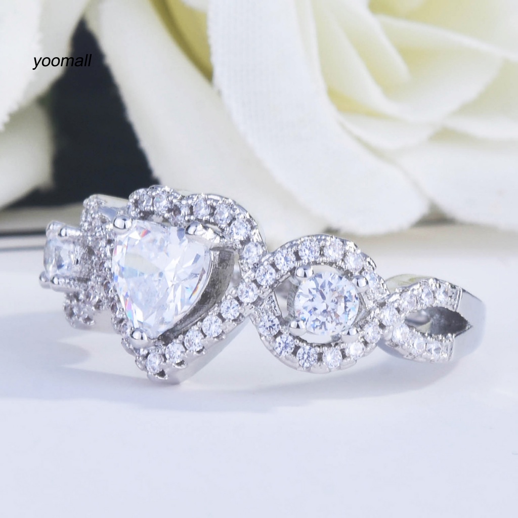 Nhẫn Hở Đính Hôn Bằng Đồng Không Phai Dát Đá Cho Nữ