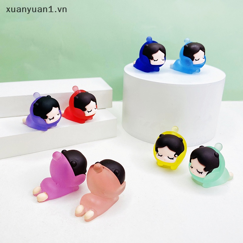 Set 5 Tượng Bé Gái Đang Ngủ Mini Bằng Nhựa Phát Sáng Trong Đêm Trang Trí Tiểu Cảnh