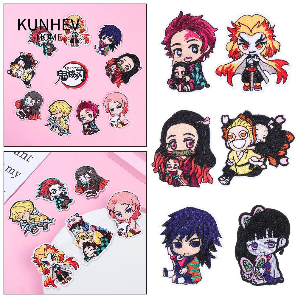 KUNHEV Sticker Ủi Thêu Hình Nhân Vật Hoạt Hình Anime