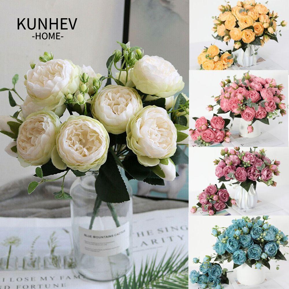 KUNHEV Hoa Mẫu Đơn Nhân Tạo Trang Trí Văn Phòng / Trong Nhà Hàng Mới