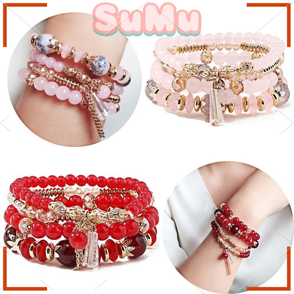 Vòng Tay Chuỗi Hạt Co Giãn Phong Cách Bohemian Thời Trang Cho Nữ