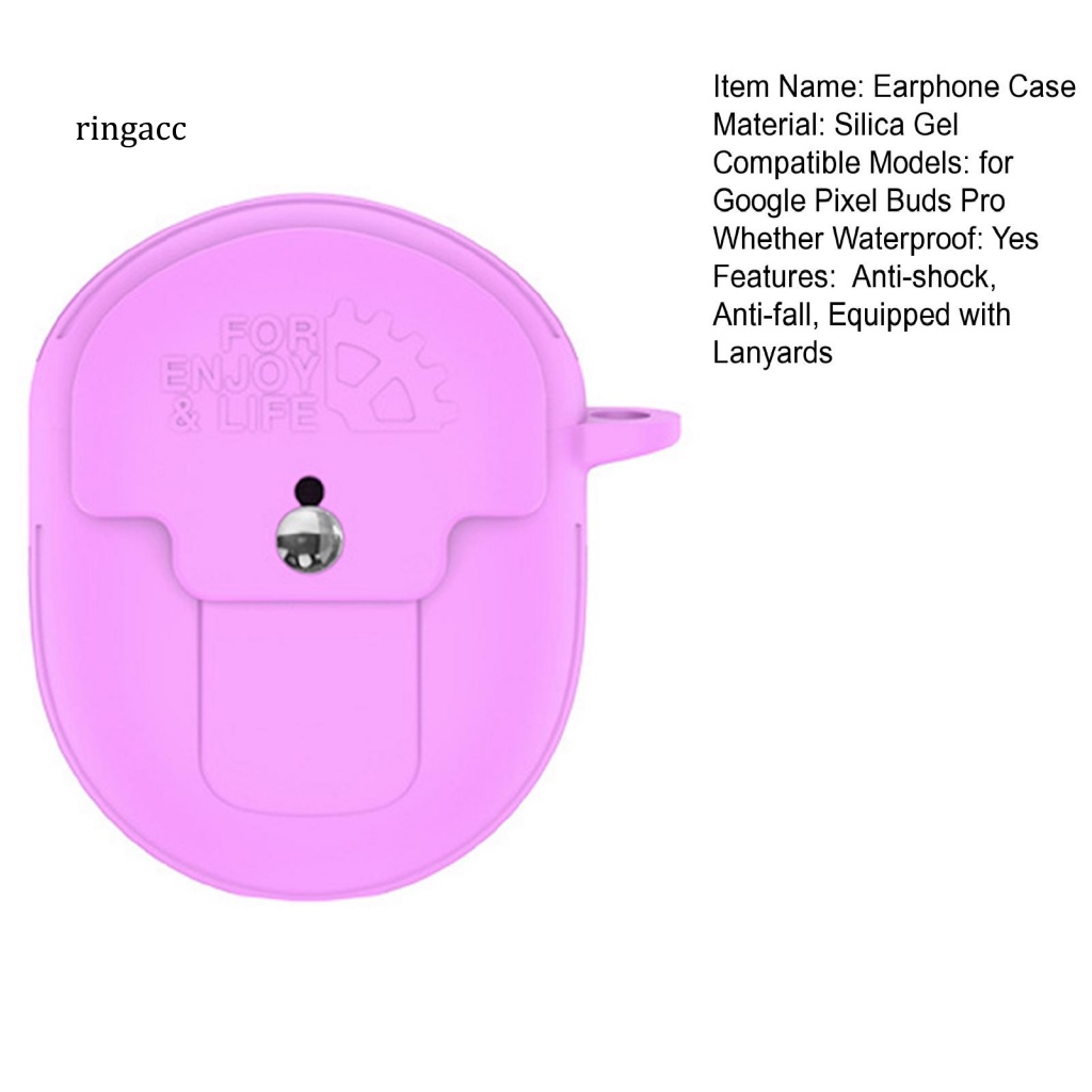 Vỏ Bảo Vệ Hộp Sạc Tai Nghe Google Pixel Buds Pro Bằng Silicon Chống Sốc Chống Bụi Kèm Móc Treo Tiện Dụng