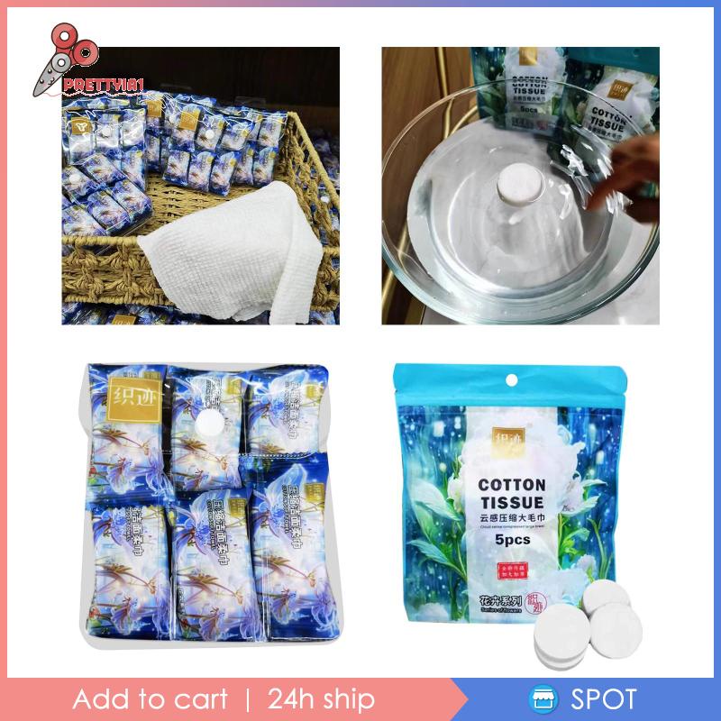 Khăn Mặt Nén Prettyia1] Mềm Mại Trọng Lượng Nhẹ Di Động Cho Hoạt Động Ngoài Trời / Đi Bộ Đường Dài / Tập Gym