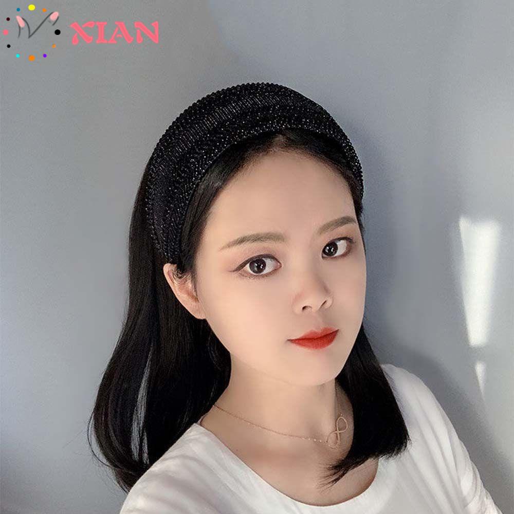 Xiantin Băng Đô Ren Bản Rộng Khoét Rỗng Lấp Lánh Ngọt Ngào Rửa Mặt Cho Nữ