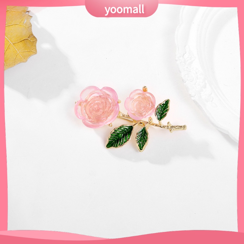 [YM] Ghim Cài Áo Hình Hoa Giọt Nước Đá Pha Lê Màu Xanh Lá Thời Trang Cao Cấp Dành Cho Nữ
