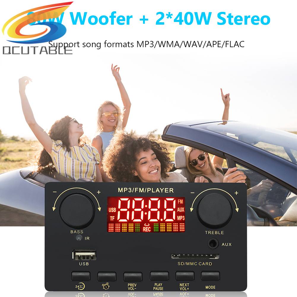 Bảng Mạch Khuếch Đại Âm Thanh MP3 12V 80W Kết Nối Bluetooth 5.0 2x40W