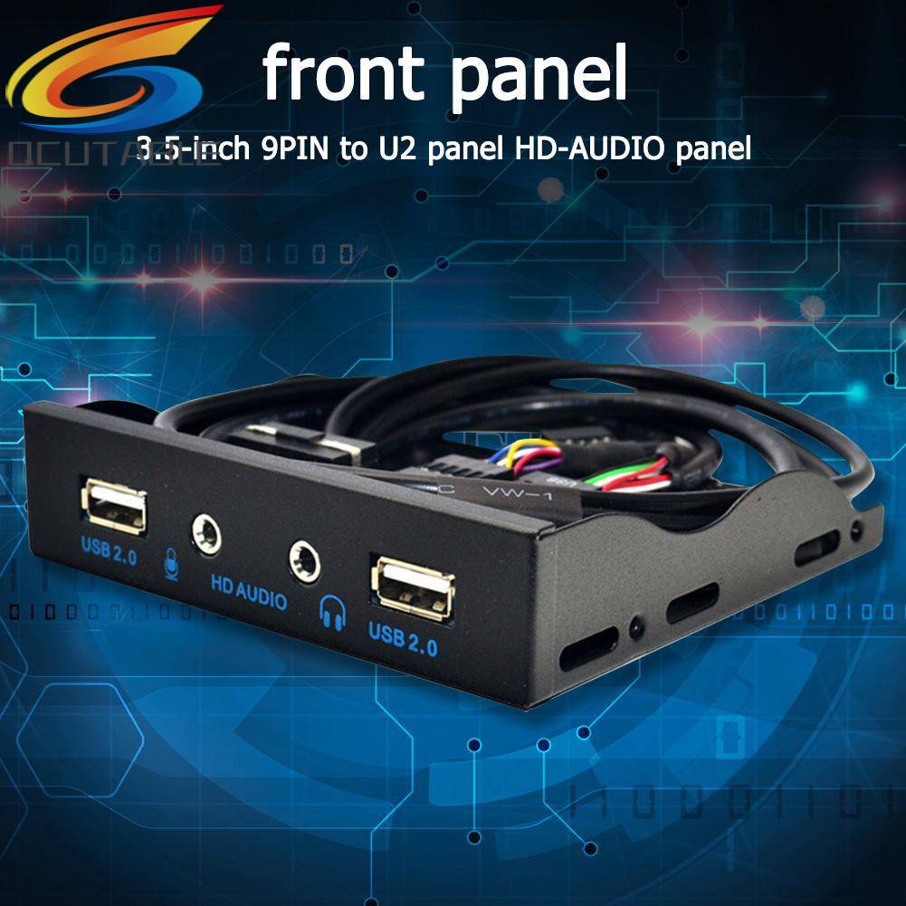 Bảng Điều Khiển Âm Thanh 3.5 inch 9Pin Sang 2 USB 2.0 Bay HD Audio 3.5mm