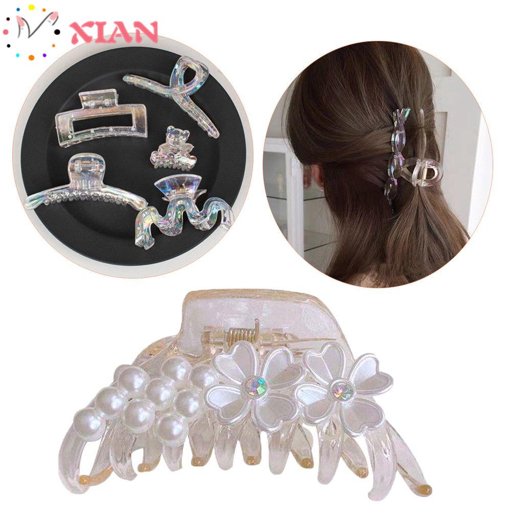 XIANTIN Kẹp Tóc Càng Cua Trong Suốt Thời Trang Cho Nữ