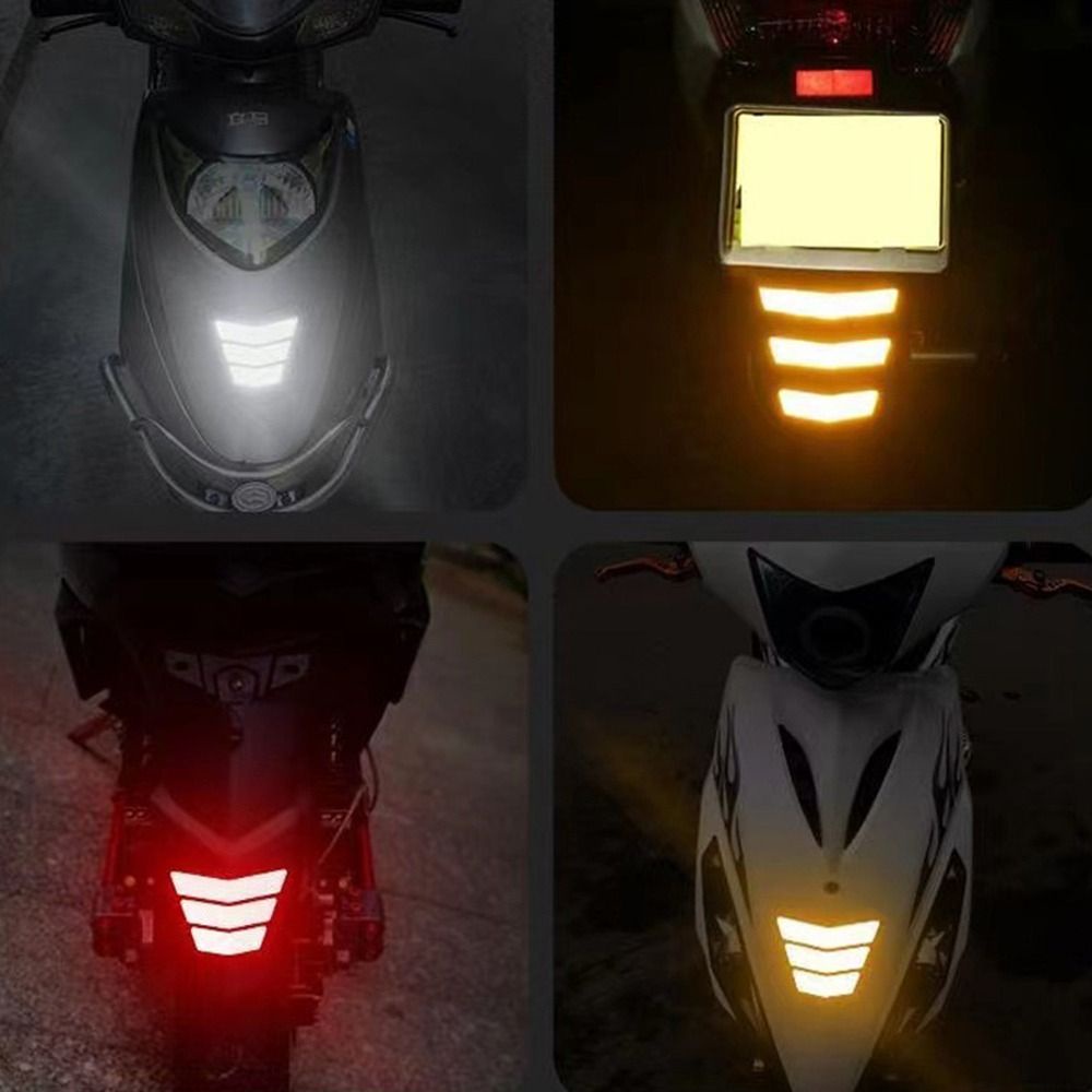 Bộ 3 Đề Can Phản Quang Cảnh Báo Ban Đêm Chống Nước Chống Trầy Hình Mũi Tên Cho Xe Máy
