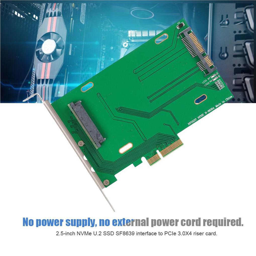 Card Mở Rộng PCIe x4 Sang 2 5-inch NVMe U 2 SSD SF8639 Cho Intel 750 P3700 / Samsung PM963