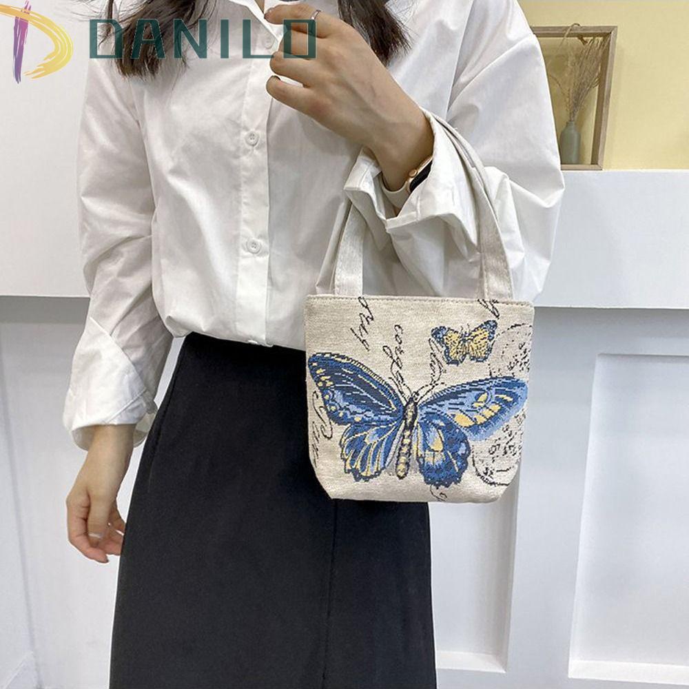 DANILO Túi Đựng Cơm Trưa Cỡ Lớn In Họa Tiết Hoa / Chim Cú / Mèo Dễ Thương Phong Cách Hàn Quốc Tiện