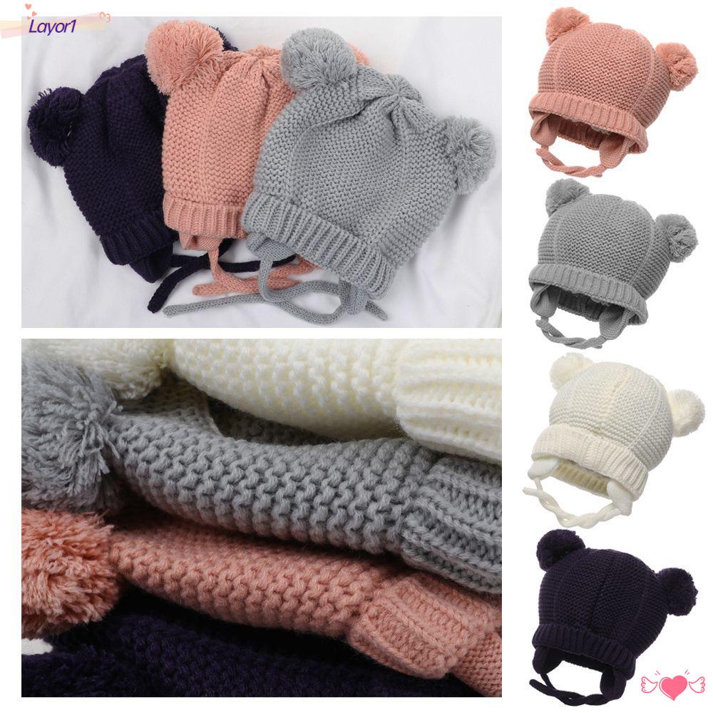 LAYOR1 Mũ Bonnet Muts Dày Dặn 1 Cái Cho Bé Gái