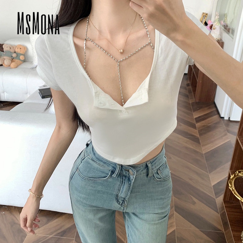 Áo Thun Ngắn Tay Cổ Tròn Màu Trơn Họa Tiết Hoa Thời Trang 2023 Cho Nữ