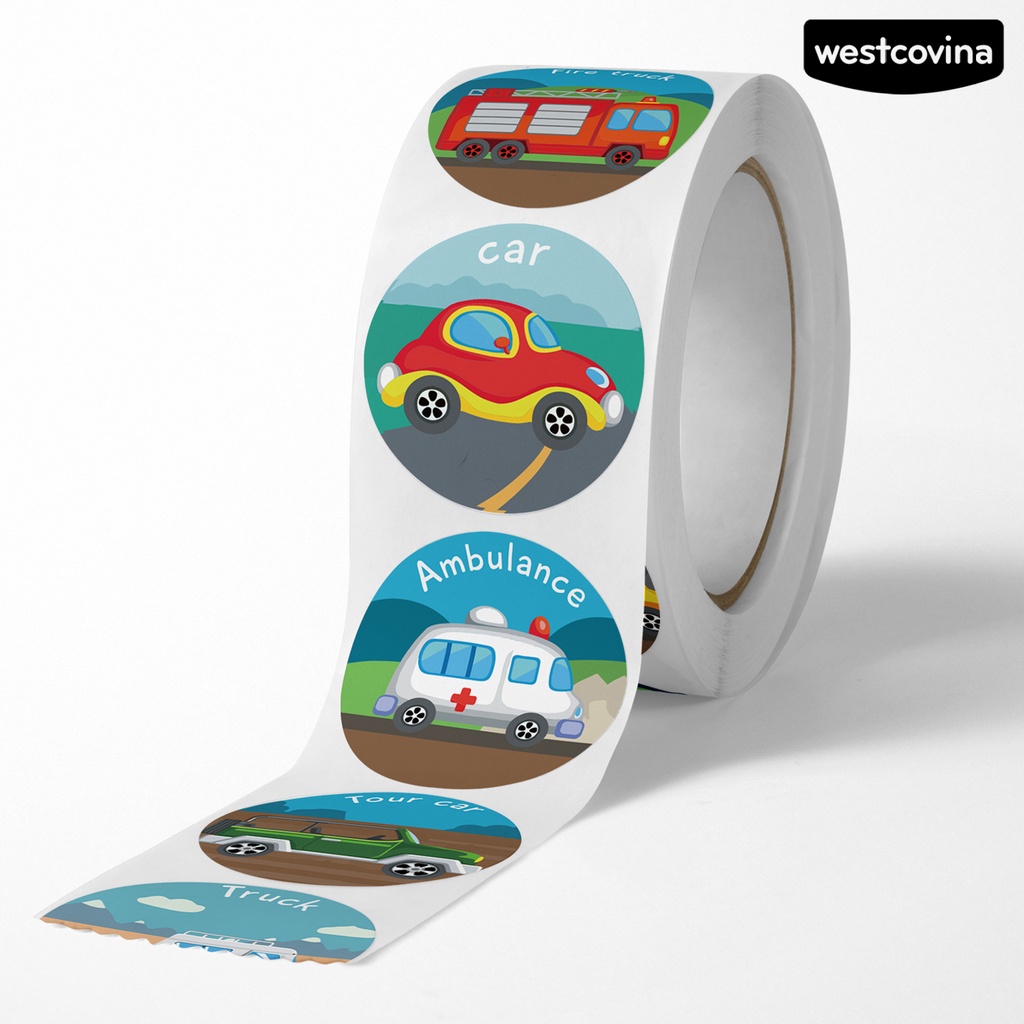 [WSTN] [WSTN]✎Cuộn 500 Miếng Dán Trang Trí In Hình Hoạt Hình Bằng Đồng Tự Dính Có Thể Tháo Gỡ