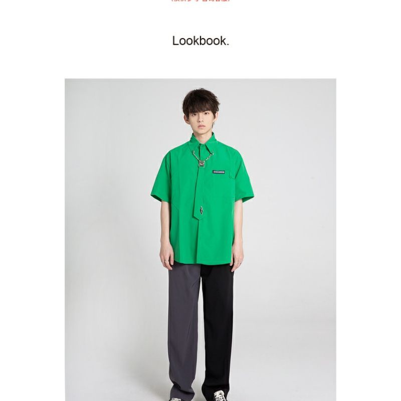 Áo Sơ Mi Ngắn Tay Dáng Rộng Thời Trang Mùa Hè 2023 Giản Dị Dành Cho Nam