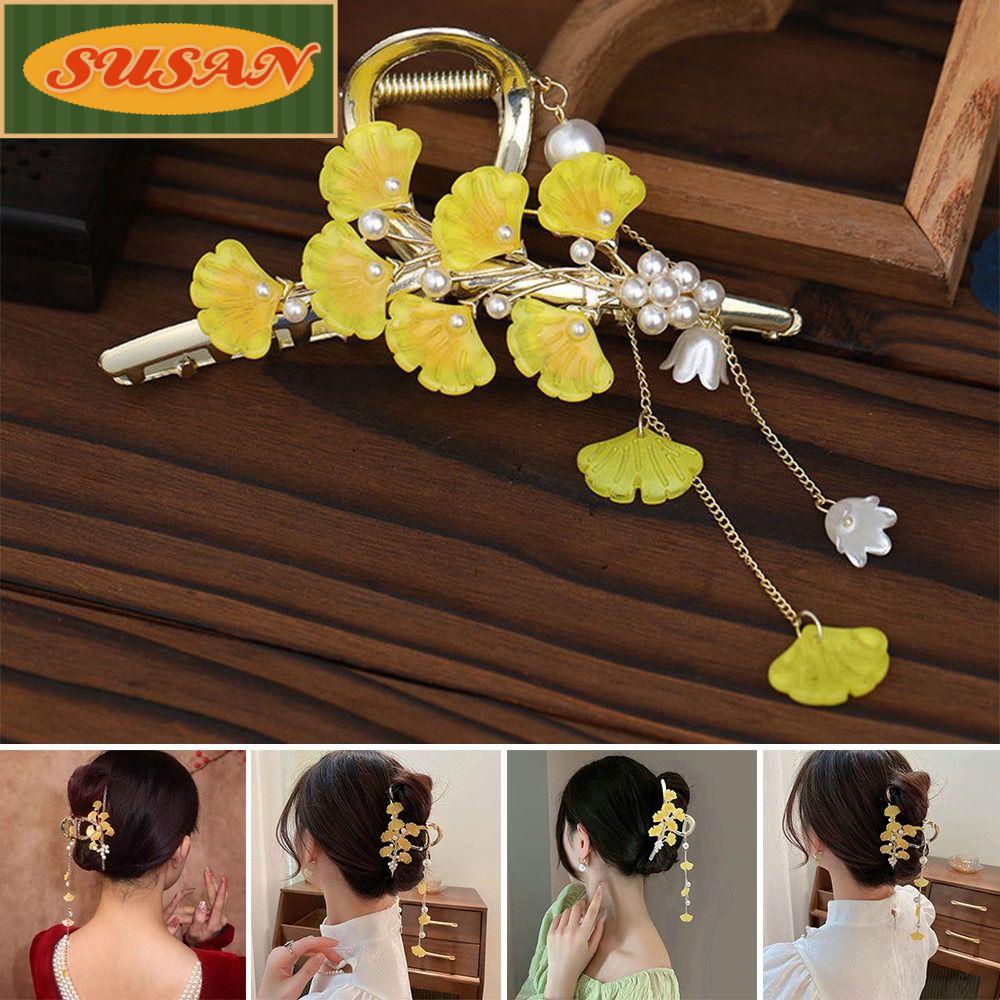 SUSANS Kẹp Tóc Tua Rua Hình Cá Mập Phong Cách Retro