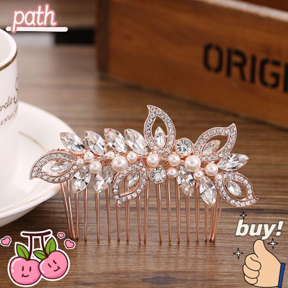PATH Lược Cài Tóc Hình Vương Miện Đính Pha Lê Thời Trang Cho Cô Dâu