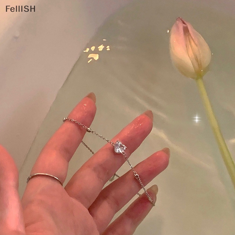 Vòng cổ Mặt Hình Trái Tim Đính Đá Zircon Thời Trang Đường Phố Cho Nữ 439br