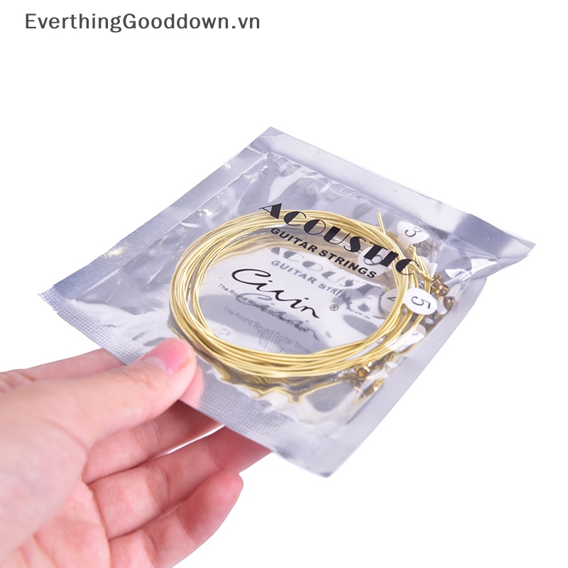 Everthingooddown set 6 Dây Đàn Ghi Ta Đầu Lục Giác Lõi Thép Đồng Thau Thông Dụng vn