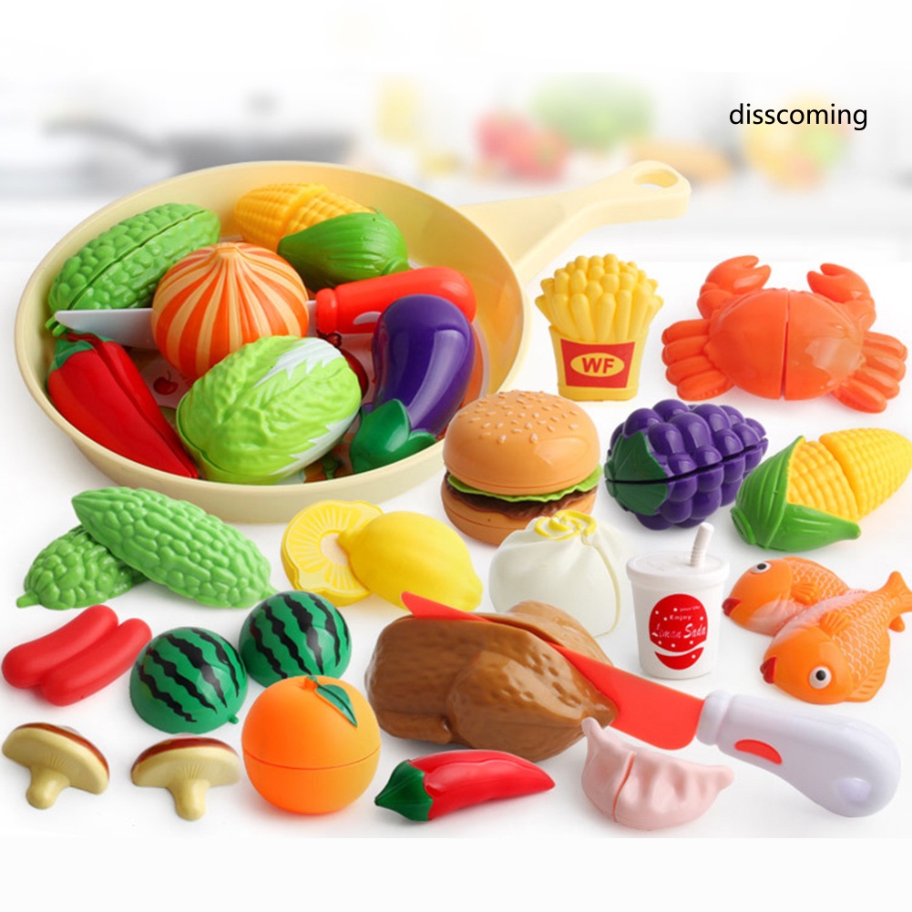 Mô Hình Đồ Chơi Cắt Bánh Hamburger Trái Cây Sống Động Dành Cho Trẻ