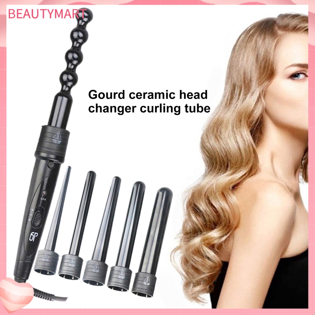 1 Bộ Ống Uốn Tóc 6 Trong 1 Bằng Gốm Tourmaline Thông Dụng An Toàn