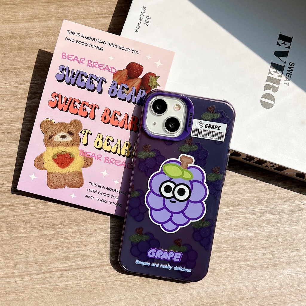 Ốp Điện Thoại Tpu Mềm Chống Sốc Họa Tiết Trái Cây Hoạt Hình Màu Bạc Cho iPhone 14 13 12 11 Pro Max