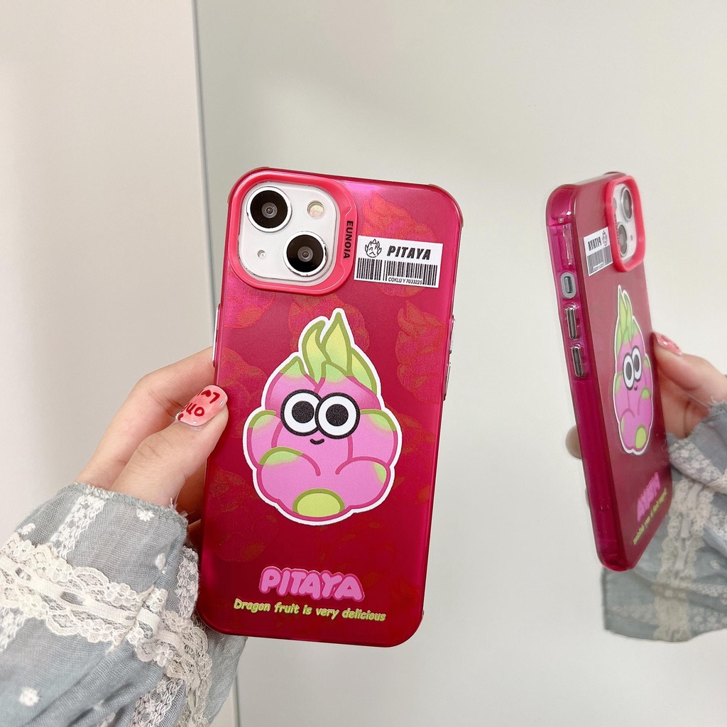 Ốp Điện Thoại Tpu Mềm Chống Sốc Họa Tiết Trái Cây Hoạt Hình Màu Bạc Cho iPhone 14 13 12 11 Pro Max