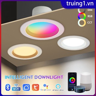  16 Chế Độ Tuya Đèn Downlight Thông Minh Wifi Bluetooth Điều Khiển Từ Xa Dimming Bóng Đèn Led Âm Trần 15w 10w Rgb Đèn Truing1 