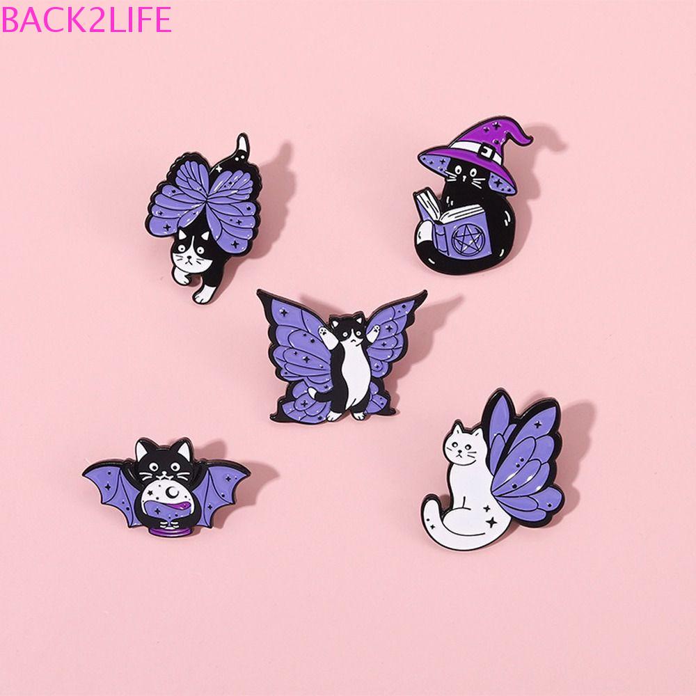 BACK2LIFE Ghim Cài Áo Hình Mèo Và Bướm Dễ Thương Dành Cho Nữ