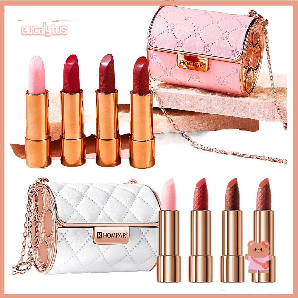 EUTUS Set 5 Son Môi Chống Thấm Nước Kèm Túi Xách Và Dây Đeo Dành Cho Nữ