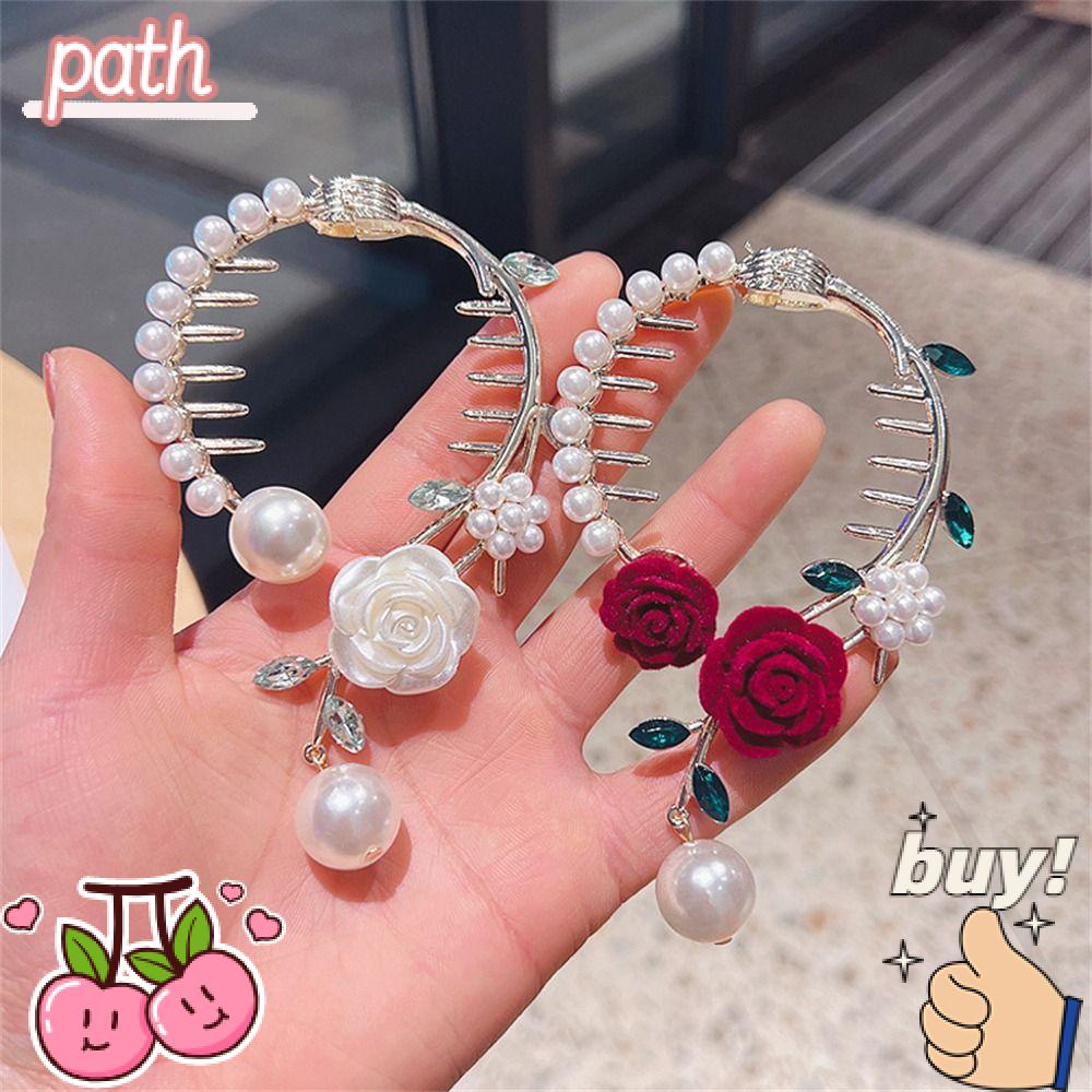 PATH Kẹp Tóc Kim Loại Đính Đá Thanh Lịch