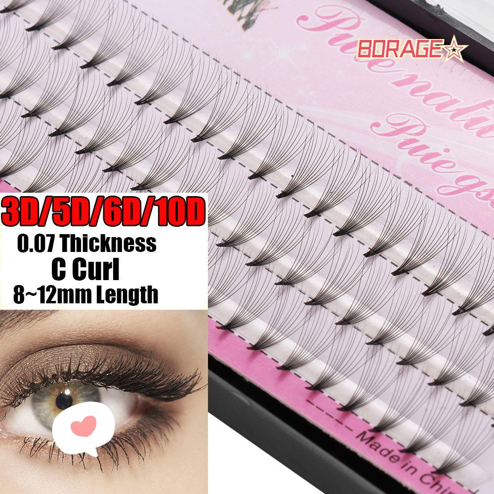 BORAG Lông Mi Giả Dày 0.07mm Màu Đen Chất Lượng Cao