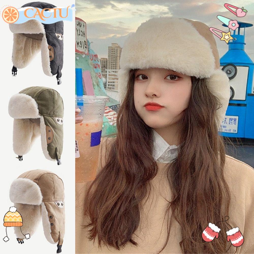 CACTU Mũ Lông Giả Trùm Tai Thời Trang Cá Tính Cho Nam