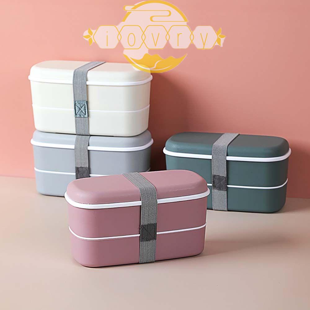 IVORY Hộp Đựng Thức Ăn Hai Tầng Có Nắp Đậy An Toàn Cho Sức Khỏe Cho Bé